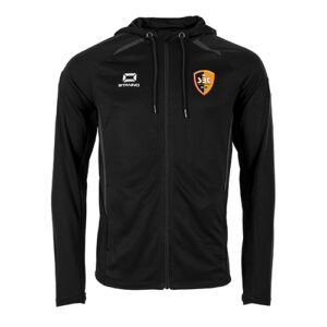 Hooded full zip top zwart- men